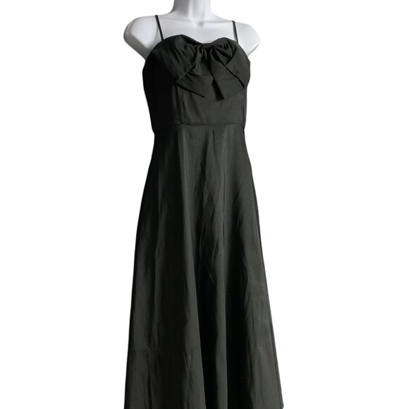 A New Day Womens Black Maxi Cocktail Dress w/ Bow Accent & Side Pockets Size 6 - Picture 8 of 12